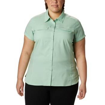 Columbia Silver Ridge Lite Short Sleeve Plus Size, Camisa Verde Menta Para Mujer | 094658-HAW